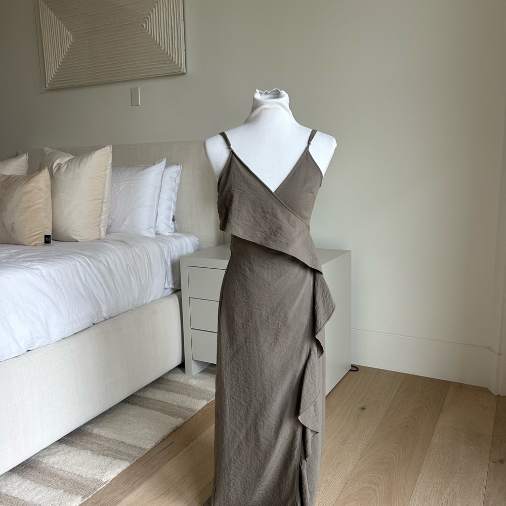 Tularosa Brown Asymmetrical Sheath Dress for Cocktail